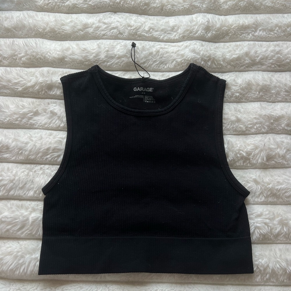 Garage Black halter Women's Crop Top
